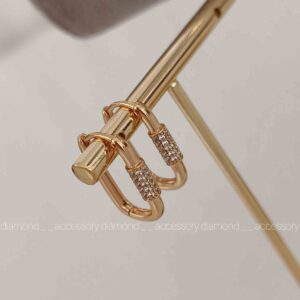 گوشواره مستطیلی نگین دار